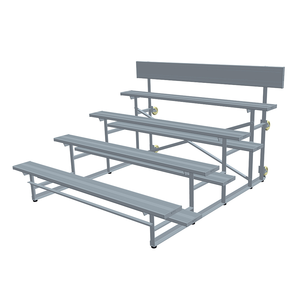4-Rows Simple Type ALuminum Portable Bleachers na May Backrest Para sa Outdoor/Indoor Featured Image
