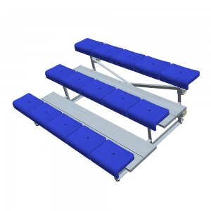 3-Rows Outdoor/Indoor Type ALuminum Portable Bleachers na May Plastic Seat