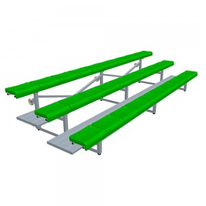 3-Rows Outdoor/Indoor Type ALuminum Portable Bleachers na May Plastic Seat