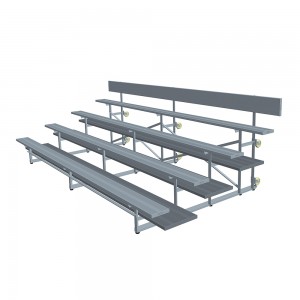 4-Rows Simple Type ALuminum Portable Bleachers With Backrest Para sa Outdoor/Indoor