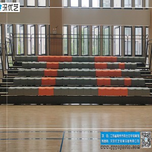 កៅអីបត់ដែលអាចដកបាន Bleachers Stadium Bench Seat Indoor Gym Bleachers Telescopic Plastic Seating YY-LN-P
