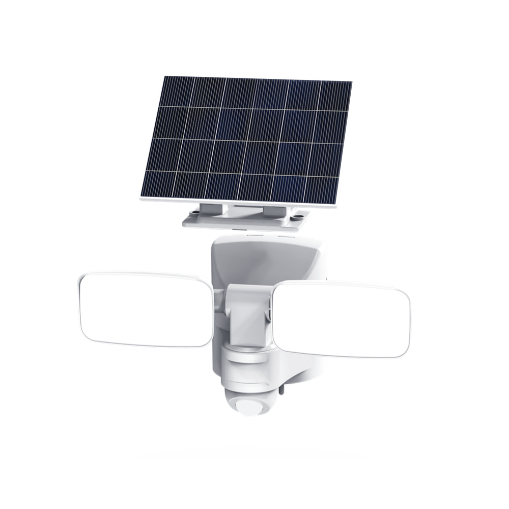Luz de seguridad solar con sensor de movimiento F-WL106 con 3 cabezales ajustables, luz de exterior gran angular de 120° para camino de garaje de patio