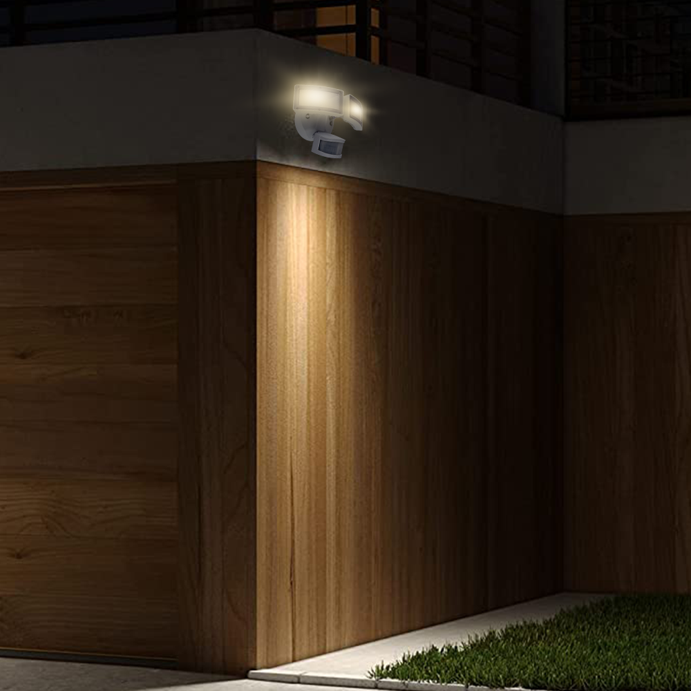 SL101 Luces de seguridade LED con sensor PIR de deseño de 2 cabezas Imaxe destacada