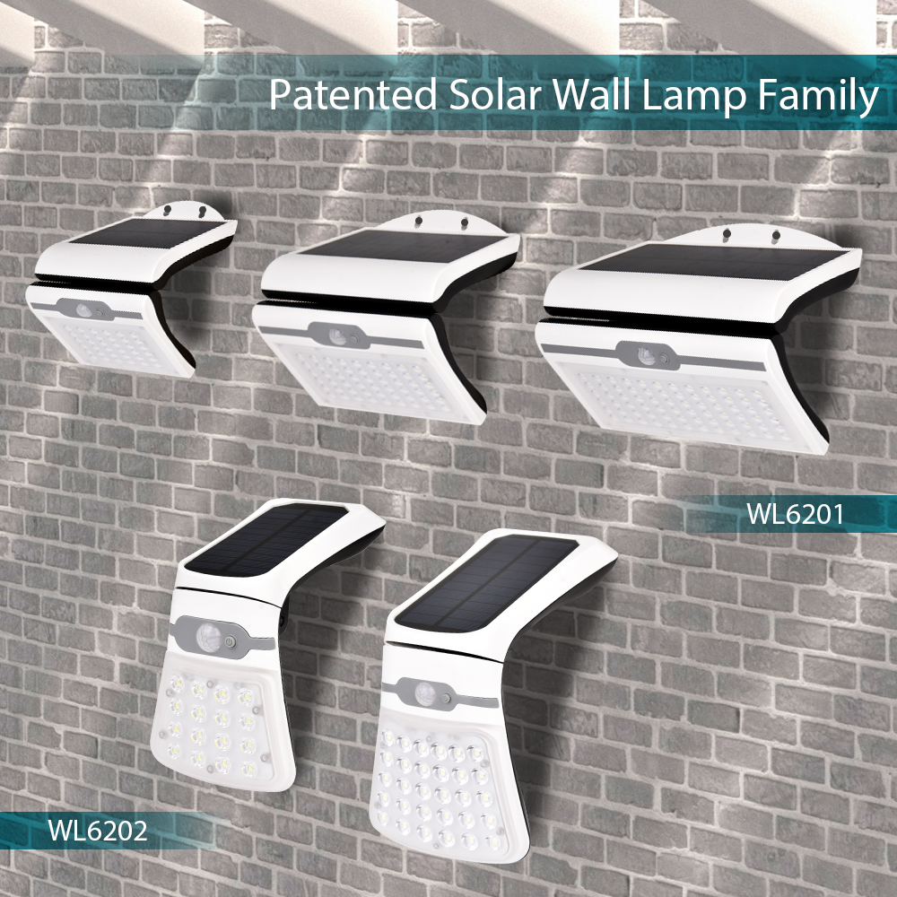 WL6201 Ngoại hình Đèn tường năng lượng mặt trời được cấp bằng sáng chế