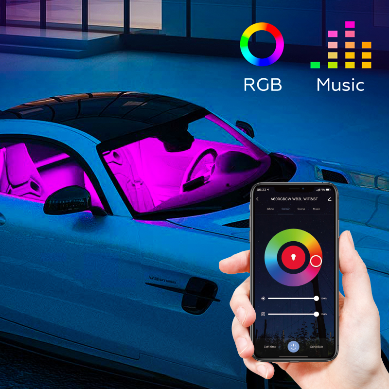 Inteligentné pásové svetlá LR1311 Sync to Music pre dekoráciu auta