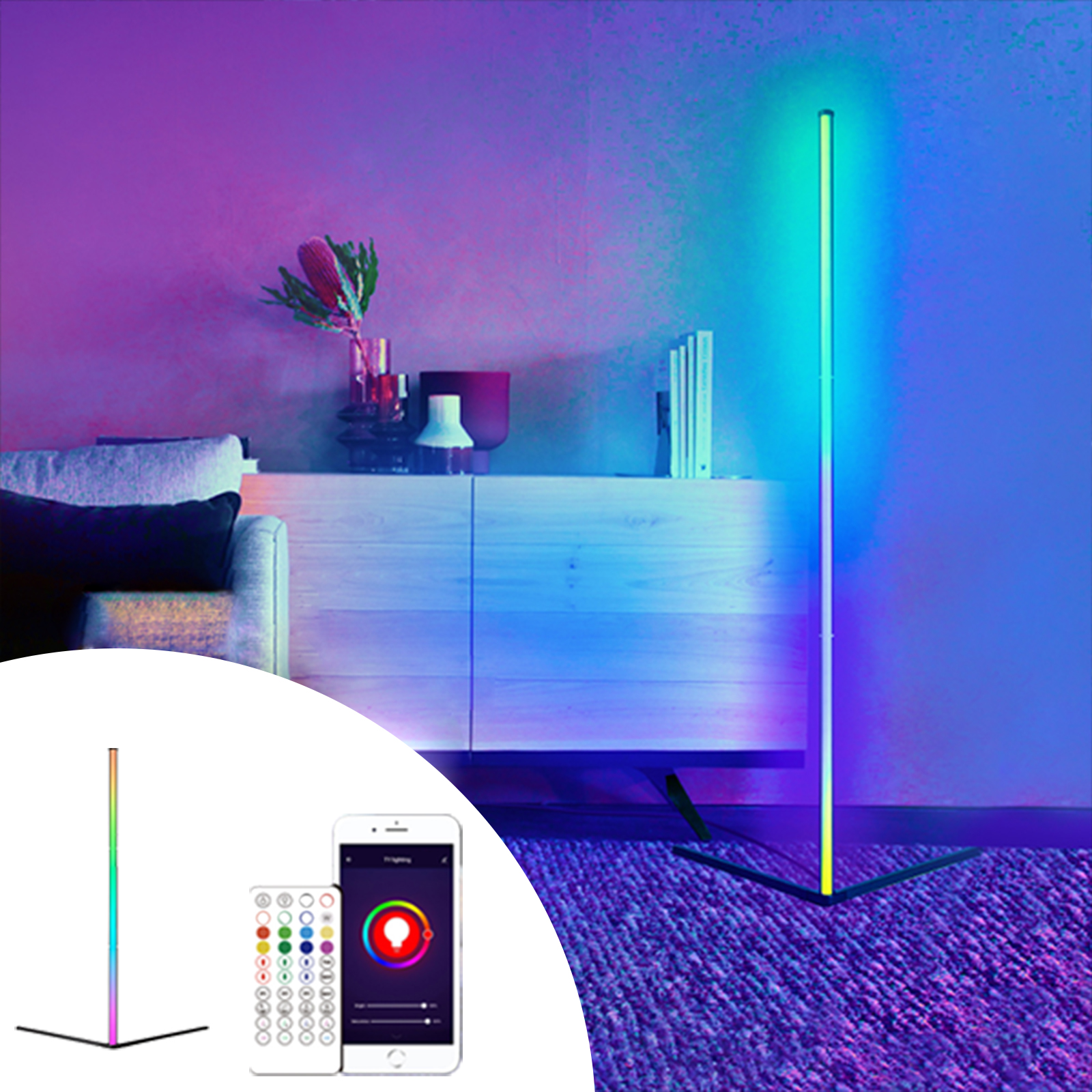Smart-LR1131 China Supplier of RGBW Color Ambiance Corner Smart Floor Light – Yourlite