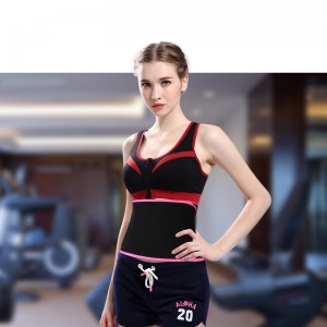 Taillen-Trimmer Premium-Übungs-Trainings-Bauchgürtel für Frauen und Männer, verstellbarer Bauchtrainer und Rückenstütze, schwarzer Rand, passend für 24-42″