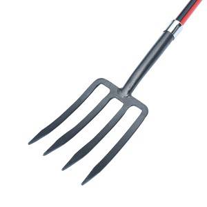 41610 Wholesale hantop high quality digging fork garden steel fork with fiberglass handle PB grip