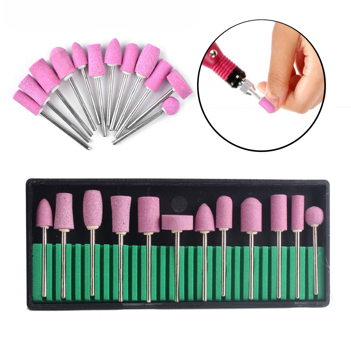 Quartz Drill Bits 3/32 inch Nail Bits for Remove Acrylic Gel Nails Cuticle Manicure Pedicure Tools Featured Image
