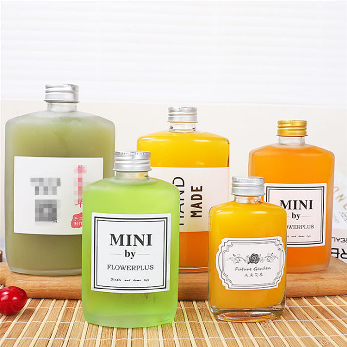 100ml 200ml 250ml 350ml 500ml Clear Juice Bottle With Aluminum Cap Featured Image