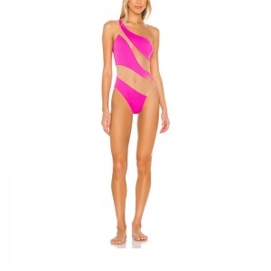 SS230742 Polyester Recycled Carvico One Piece Mesh Suit Orchid Pink