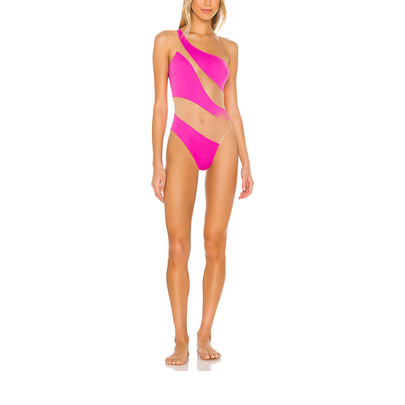 SS230742 Recycled Polyester Carvico One Piece Mesh Suit Orchid Pink swimwear