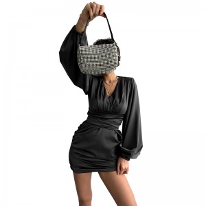 SS2339 „Cupro Lantern“ ilgomis rankovėmis moteriška palaidinė, marškiniai, suknelė „Madingo velnio prancūziška romantika“