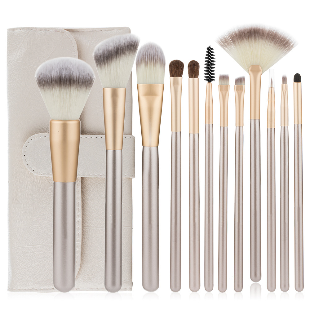 12pcs grey handle makeup brushes
