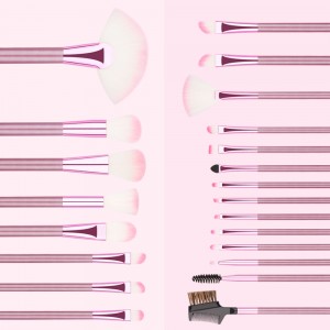 China-Fabrik mit 22 rosa Make-up-Pinsel-Set