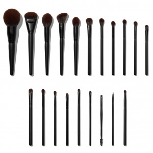 Custom China 20pcs Black makeup brush set Profesionální kosmetický kartáč