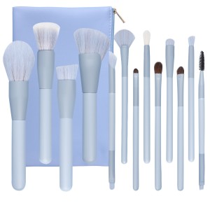 Yeni Moda Makyaj Seti Profesyonel 13 Adet Mavi Pudra Allık Kirpik Kozmetik Fırça Seti