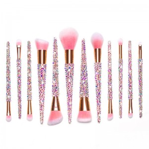 Private Label Diamond Makeup Brushes 12st Bling Crystal Rhinestones Beauty Cosmetische Brush Set
