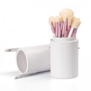 Label peribadi Beg penyimpanan Pu Leather Travel Brushes Case Bag Cup Makeup Brush Holder