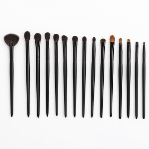ເຄື່ອງມືຊ່າງແຕ່ງໜ້າມືອາຊີບ 15pcs Premium Natural Hair Eyeshadow Cosmetic Brush Set