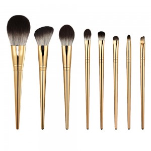 Groothandel Premium make-up kwasten set 8 stuks luxe gouden veganistische haarpoeder foundation oogschaduw schoonheidstools