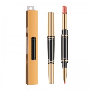 Lipstick ແລະ Lip Liner Makeup Set 2-in-1 Double Head Lipstick Set Waterproof Long Lasting Matte Lipstick