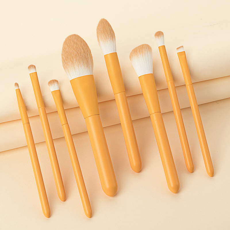 Sikat Makeup Sintetis Kualitas Premium 8 Potongan pikeun Foundation Powder Blush Highlighter Concealer Makeup Brush Kit pikeun Perjalanan
