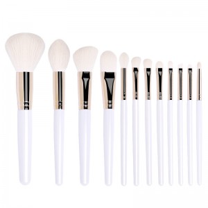 Premium make-upborstelset voor op reis 12 stuks Essentiële cosmetische hulpmiddelen Make-upborstels van synthetisch haar met PU-tas