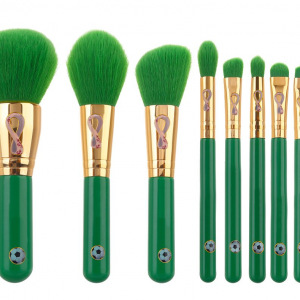 Set di pennelli per trucco stampati per la Coppa del Mondo del Qatar 2022 Set di ombretti in polvere per capelli vegani morbidi Strumenti cosmetici