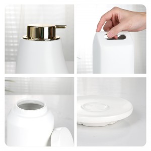 Manufacturer High Quality 5 Pieces Ceramic Soap Dispenser Full Set Bathroom Accessories