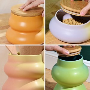 Kitchen Dreamy Colorful Fluid Sealed Jar Ceramic Set Tea Sugar Coffee Storage Canisters