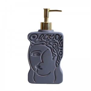 Hand Soap Lotion Press Empty Bottle Container Face Design Ceramic Hotel Soap Dispenser