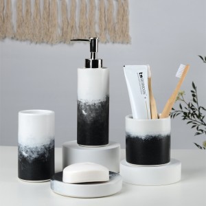 Modern Ceramic Bathroom Hand Soap Dispenser Washroom Accessories Set