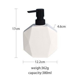 Custom Modern Ceramic Bathroom Geometric White Toothbrush Holder Soap Dispenser Set