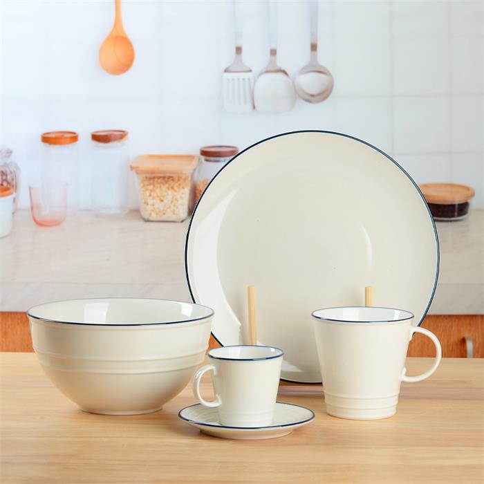 Modernes, hochwertiges Keramik-Becher-, Teller-, Geschirr-, Küchen-Dinner-Set-1