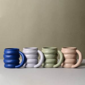 Factory Handmade Irregular Stoneware Mug Custom Ceramic Dinnerware