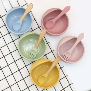 Baby Feeding Bowls and Spoons Suction Food Grade Silicone | YCS