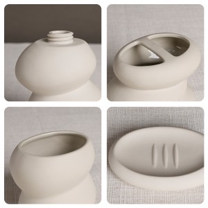 Pabrik Keramik Alam 6 Potongan Sabun Mandi sareng Panyekel Sikat Waos