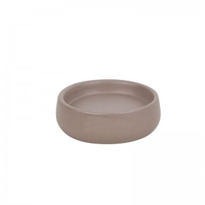 ຜູ້ຜະລິດຕາຕະລາງ ODM ຄຸນະພາບສູງ Ceramic White And Grey Flat Flat Round Candle Holder