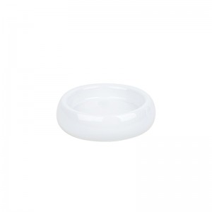 ODM маса от висококачествен керамичен бял и сив плосък кръгъл свещник