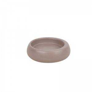 Prodhuesi Tavolinë ODM Mbajtëse qiriri e rrumbullakët e sheshtë qeramike me cilësi të lartë të bardhë dhe gri