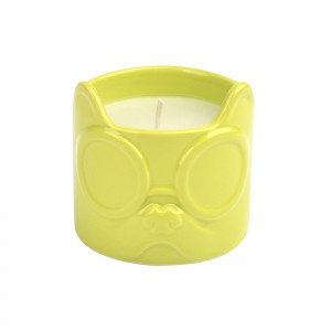 Support votif de Table en céramique, tête de chien, lunettes de soleil en forme de bougeoir 75mm