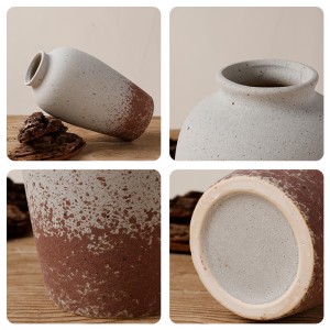 Vaso de flores de fábrica de cerâmica Vaso nórdico fosco rústico