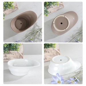 Manufacturer Modern Decorative Mataas na kalidad na Ceramic Hat-Shaped Flowing Line Relief Flower Pot