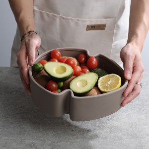 Производител ODM Модерна глазирана елегантна керамичка чинија за јадење во облик на лист