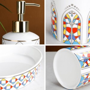 Altkvalita 4 Pecoj Gotik-Inspirita Ceramika Porcelana Banĉambro