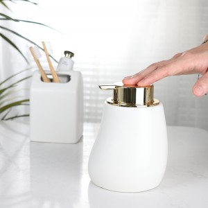 Hersteller hochwertiger 5-teiliger Keramik-Seifenspender, komplettes Set Badezimmerzubehör