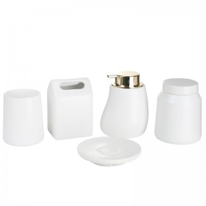 Dispensador de sabó de ceràmica de 5 peces d'alta qualitat del fabricant. Set complet d'accessoris de bany
