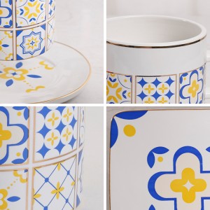 Ishlab chiqaruvchining yorliqli maxsus logotipi rafli keramik stackli kofe krujka