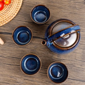 Нов продукт, ръчно изработен китайски керамичен чайник и комплект чаши
